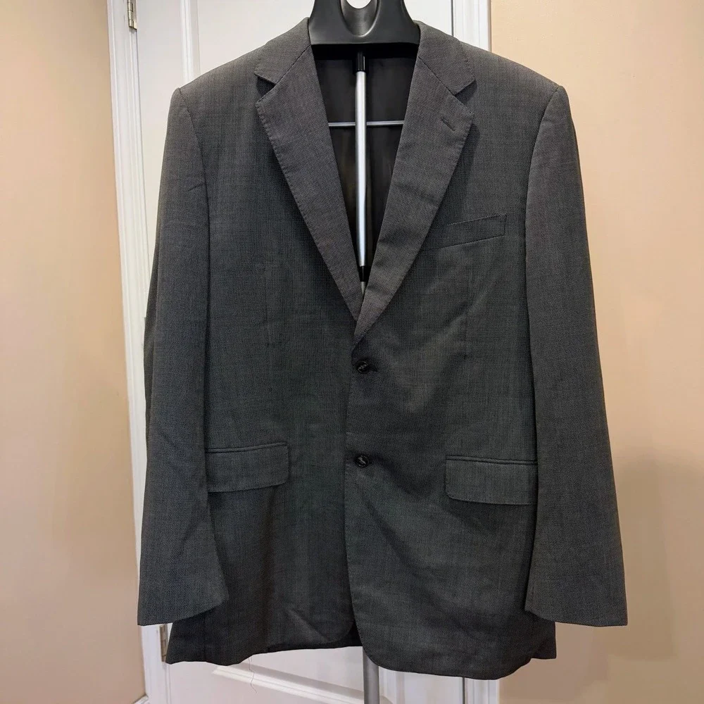 Canali Blazer 42L Gray 100% Virgin Wool Woolmark Sport Coat Made In Italy Cupro